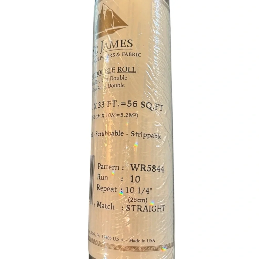St James 1 Double Roll Pre-Pasted Scrubable Wallpaper Pattern #WR584 Run 10
